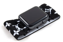 Load image into Gallery viewer, B&W LV Pattern Extra Wide Elastic Apple Watch Band - Hand-Stitched