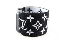 Load image into Gallery viewer, B&W LV Pattern Extra Wide Elastic Apple Watch Band - Hand-Stitched