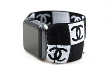 Load image into Gallery viewer, CC Checks Pattern Extra Wide Elastic Apple Watch Band - Hand-Stitched