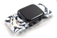 Load image into Gallery viewer, Zebra LV Pattern Extra Wide Elastic Apple Watch Band - Hand-Stitched
