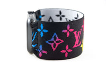 Load image into Gallery viewer, Rainbow LV Pattern Extra Wide Elastic Apple Watch Band - Hand-Stitched