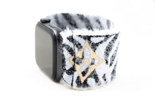 Load image into Gallery viewer, Zebra LV Pattern Extra Wide Elastic Apple Watch Band - Hand-Stitched