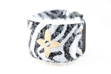 Load image into Gallery viewer, Zebra LV Pattern Extra Wide Elastic Apple Watch Band - Hand-Stitched