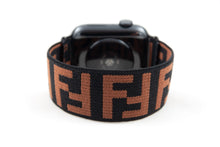 Load image into Gallery viewer, Black & Brown F Pattern Elastic Apple Watch Band