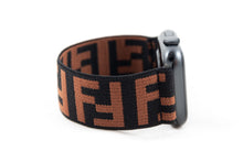 Load image into Gallery viewer, Black & Brown F Pattern Elastic Apple Watch Band
