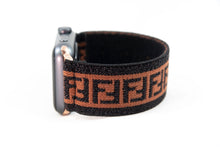 Load image into Gallery viewer, Sparkly Black Brown F Pattern Elastic Apple Watch Band