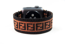 Load image into Gallery viewer, Sparkly Black Brown F Pattern Elastic Apple Watch Band