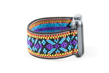 Load image into Gallery viewer, Blue Woven Ethnic Pattern Elastic Apple Watch Band
