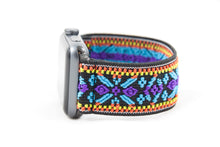 Load image into Gallery viewer, Blue Woven Ethnic Pattern Elastic Apple Watch Band