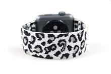 Load image into Gallery viewer, Black & Grey Leopard Elastic Apple Watch Band