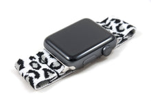 Load image into Gallery viewer, Black & Grey Leopard Elastic Apple Watch Band