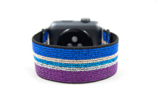 Load image into Gallery viewer, Sparkly Multicolor Striped Elastic Apple Watch Band