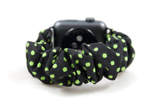 Load image into Gallery viewer, Green Polka Dot Apple Watch Scrunchie Band - 38mm 42mm / 40mm 44mm Series 1 - 6 & SE