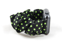 Load image into Gallery viewer, Green Polka Dot Apple Watch Scrunchie Band - 38mm 42mm / 40mm 44mm Series 1 - 6 & SE