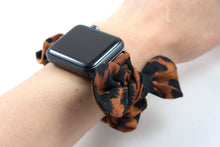 Load image into Gallery viewer, Tiger Apple Watch Scrunchie Band with Top Knot Bow - 38mm 42mm / 40mm 44mm Series 1 - 6 & SE