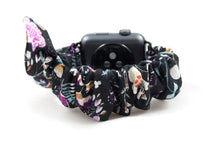 Load image into Gallery viewer, Exotic Floral Apple Watch Scrunchie Band with Top Knot Bow - 38mm 42mm / 40mm 44mm Series 1 - 6 & SE