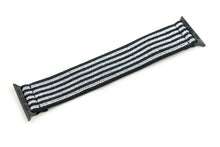 Load image into Gallery viewer, Black & Silver Stripes Elastic Apple Watch Band