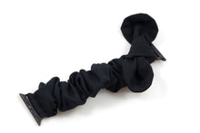 Load image into Gallery viewer, Black Apple Watch Scrunchie Band with Top Knot Bow