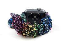 Load image into Gallery viewer, Bubble Dots Apple Watch Scrunchie Band with Top Knot Bow - 38mm 42mm / 40mm 44mm Series 1 - 6 & SE