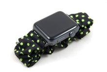 Load image into Gallery viewer, Green Polka Dot Apple Watch Scrunchie Band - 38mm 42mm / 40mm 44mm Series 1 - 6 & SE
