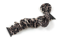 Load image into Gallery viewer, Leopard Apple Watch Scrunchie Band with Top Knot Bow