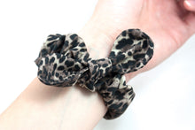 Load image into Gallery viewer, Leopard Apple Watch Scrunchie Band with Top Knot Bow