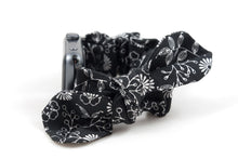 Load image into Gallery viewer, B&W Floral Apple Watch Scrunchie Band with Top Knot Bow