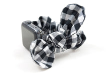 Load image into Gallery viewer, B&W Gingham Apple Watch Scrunchie Band with Top Knot Bow - 38mm 42mm / 40mm 44mm Series 1 - 6, SE