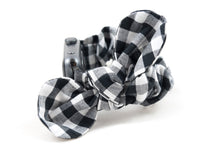 Load image into Gallery viewer, B&W Gingham Apple Watch Scrunchie Band with Top Knot Bow - 38mm 42mm / 40mm 44mm Series 1 - 6, SE