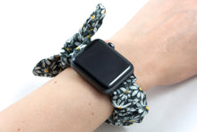 Load image into Gallery viewer, Daisy Apple Watch Scrunchie Band with Top Knot Bow