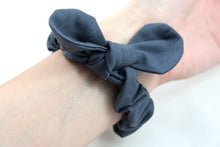 Load image into Gallery viewer, Gray Apple Watch Scrunchie Band with Top Knot Bow - 38mm 42mm / 40mm 44mm Series 1 - 6 & SE