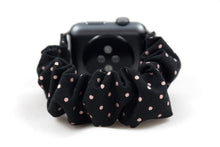Load image into Gallery viewer, Rose Gold Polka Dot Apple Watch Scrunchie Band - 38mm 42mm / 40mm 44mm Series 1 - 6 & SE