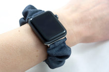 Load image into Gallery viewer, Bluish Gray Denim Style Apple Watch Scrunchie Band