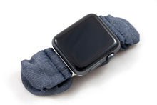 Load image into Gallery viewer, Bluish Gray Denim Style Apple Watch Scrunchie Band