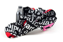 Load image into Gallery viewer, Love XO Apple Watch Scrunchie Band with Top Knot Bow - 38mm 42mm / 40mm 44mm Series 1 - 6 & SE