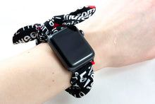 Load image into Gallery viewer, Love XO Apple Watch Scrunchie Band with Top Knot Bow - 38mm 42mm / 40mm 44mm Series 1 - 6 & SE