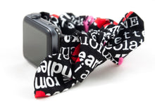Load image into Gallery viewer, Love XO Apple Watch Scrunchie Band with Top Knot Bow - 38mm 42mm / 40mm 44mm Series 1 - 6 & SE
