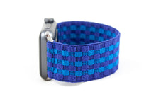 Load image into Gallery viewer, Blue & Purple Check Pattern Elastic Apple Watch Band