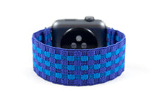 Load image into Gallery viewer, Blue & Purple Check Pattern Elastic Apple Watch Band
