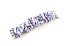 Load image into Gallery viewer, Grey Gingham Apple Watch Scrunchie Band