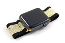 Load image into Gallery viewer, Elastic Apple Watch Band - Gold on Black
