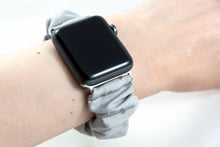 Load image into Gallery viewer, Silver & Grey Star Apple Watch Scrunchie Band