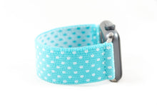 Load image into Gallery viewer, Turquoise Polka Dot Elastic Apple Watch Band