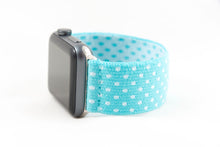 Load image into Gallery viewer, Turquoise Polka Dot Elastic Apple Watch Band