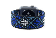 Load image into Gallery viewer, Blue Ethnic Folk Elastic Apple Watch Band
