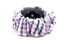 Load image into Gallery viewer, Grey Gingham Apple Watch Scrunchie Band