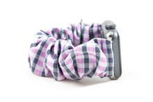 Load image into Gallery viewer, Grey Gingham Apple Watch Scrunchie Band