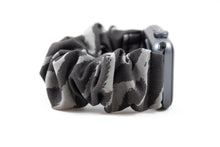 Load image into Gallery viewer, Dark Gray Zebra Apple Watch Scrunchie Band - 38mm 42mm / 40mm 44mm Series 1 - 6 & SE