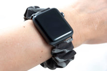 Load image into Gallery viewer, Dark Gray Zebra Apple Watch Scrunchie Band - 38mm 42mm / 40mm 44mm Series 1 - 6 & SE