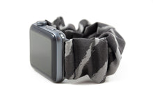 Load image into Gallery viewer, Dark Gray Zebra Apple Watch Scrunchie Band - 38mm 42mm / 40mm 44mm Series 1 - 6 & SE
